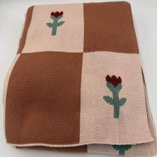 Flower Blanket - Brown
