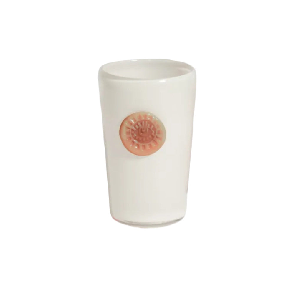 Monogram Glass - Coconut & Soft Peach