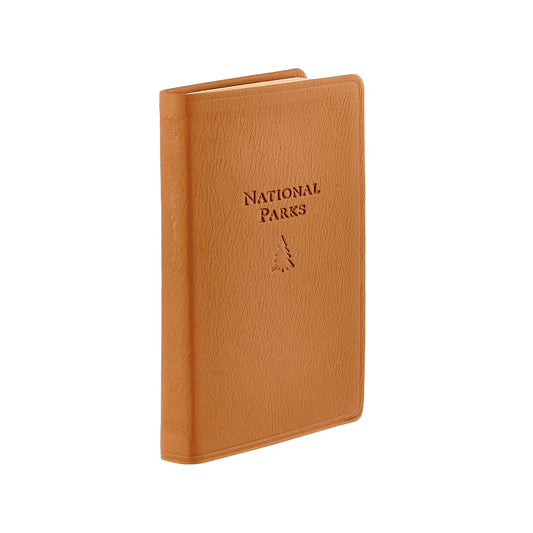 National Parks Pocket Atlas in British tan leather