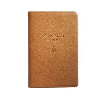 National Parks Pocket Atlas in British tan leather