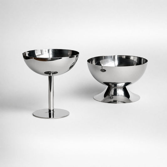 Minimalism Stainless Steel Ice Cream Cup, tall and short versions