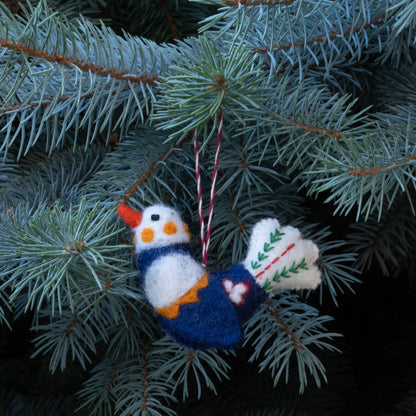 Ornament - Embroidered Felt Birds - 6 assorted