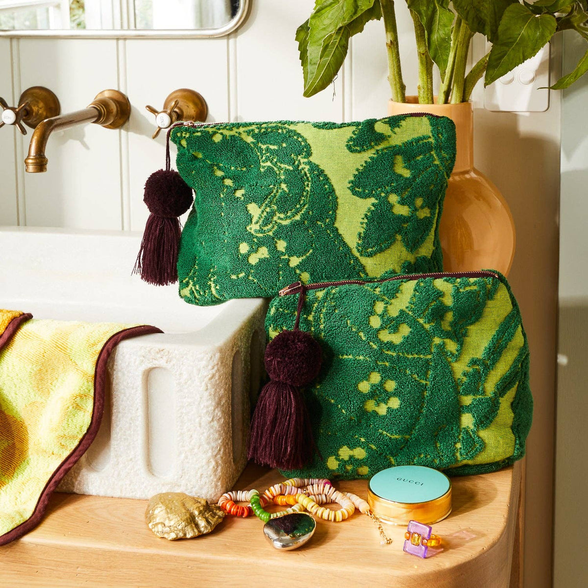 Lucia Terry Pouch - Kelp: Small