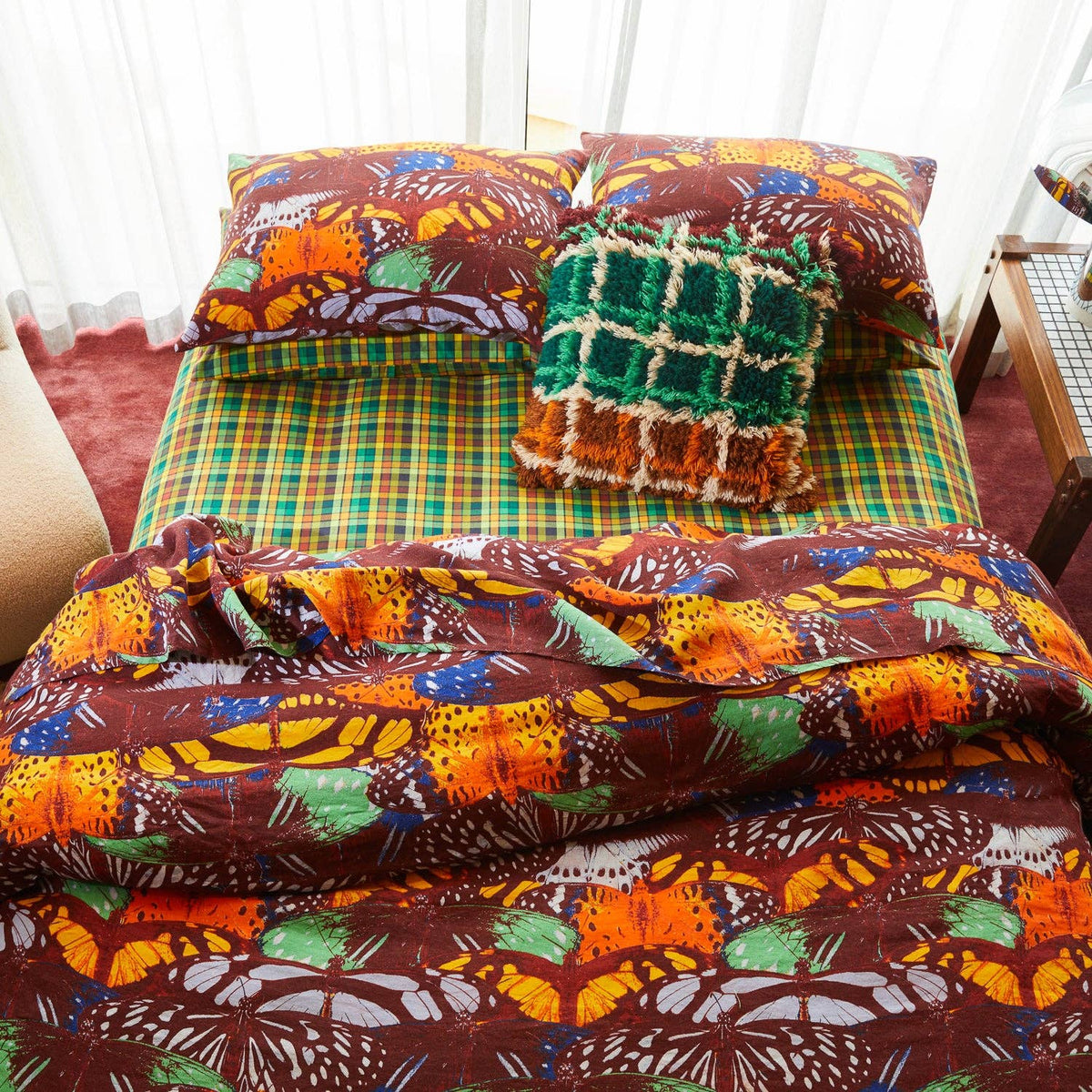 Karina Shag Cushion - Verdant: Feather Insert
