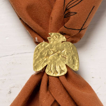 Brass Bandana Slide - Small Thunderbird - Scarf Ring