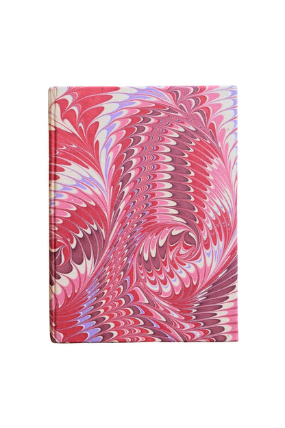 Hand-Marbled Hardcover Notebook in Florentine Pink