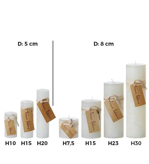 Timber Candle, Melon White: D5 x H15 cm.