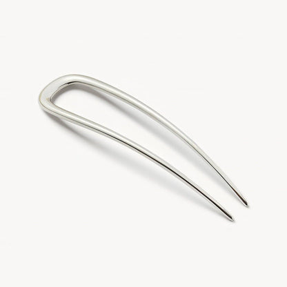Silver hair clip on a white background
