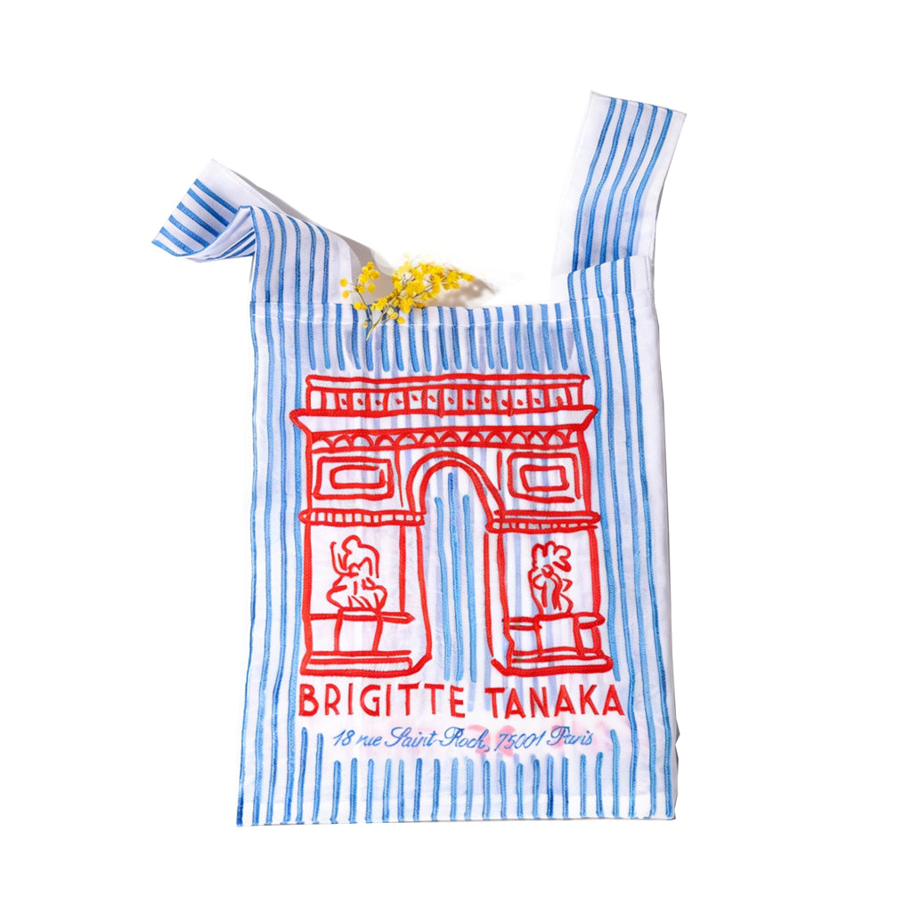 Arc de Triomphe embroidered organza bag by Brigitte Tanaka