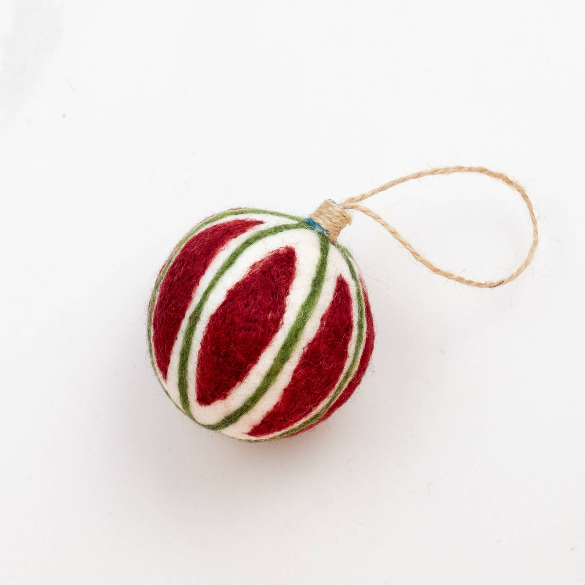 Ornament - Christmas Decor - Embroidered Red Ball, Assorted