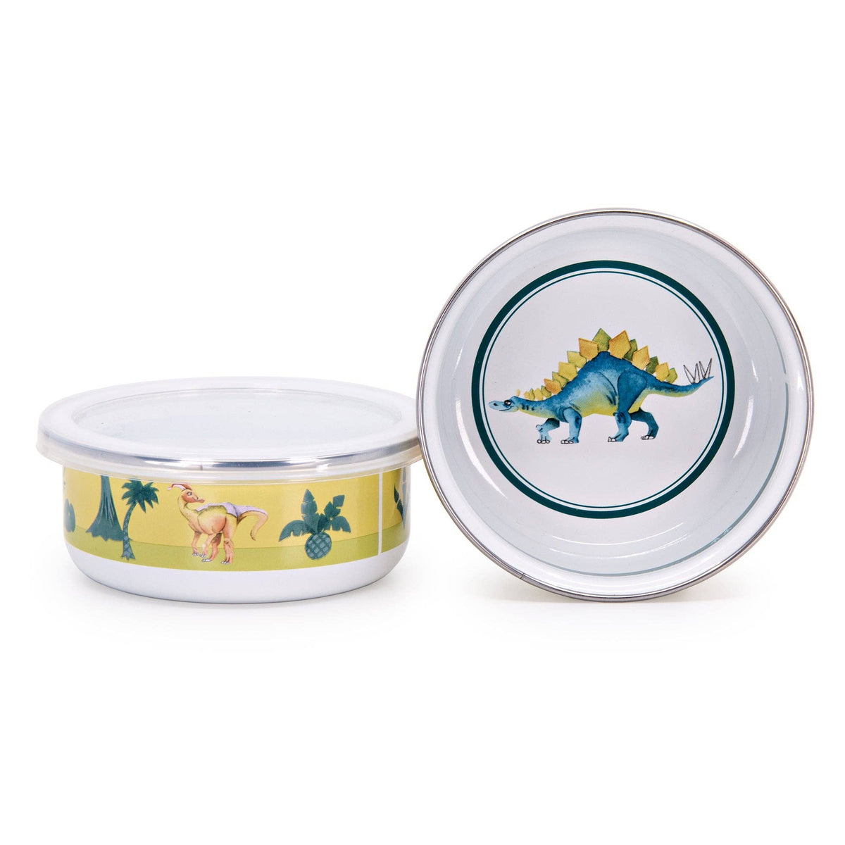 Golden Rabbit Enamelware Set of 4 Dinosaurs Child Bowls