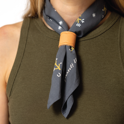 Leather Bandana Slide - Arched - Scarf Ring
