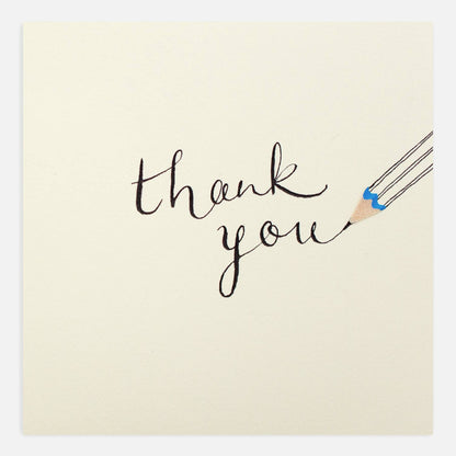 Thank You Pencil Card – Handfinished UK Real Pencil Shavings