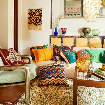 Vivi Appliqué Cushion - Rosewood: Feather Insert