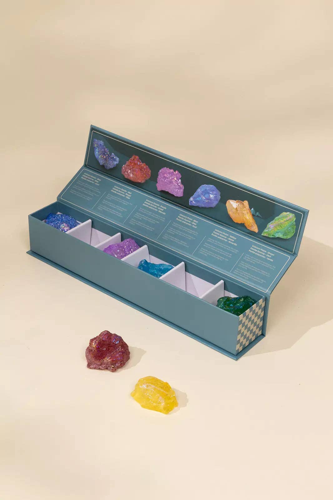 Set of 6 Collectible Minerals - Geodes & Points