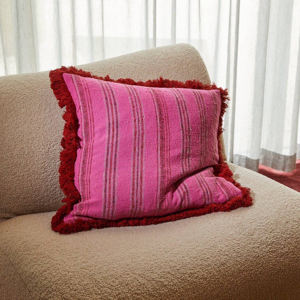 Nicolette Woven Cushion - Pansy: Feather Insert