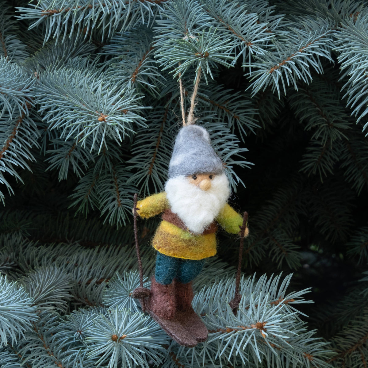 Ornament - Christmas Decor - Gnome on Skis, Assorted