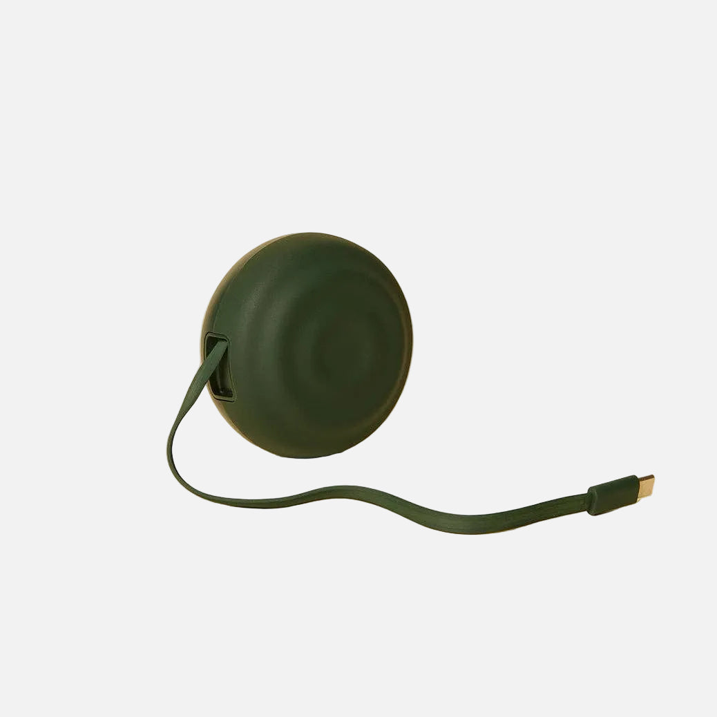 green phone charger with retractable cord