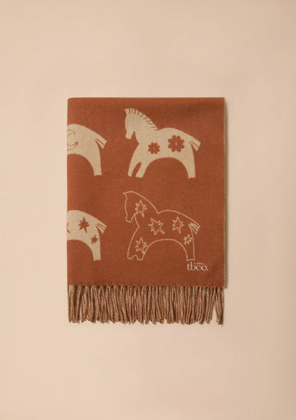 Lambswool Baby Blanket in Rust Gallop