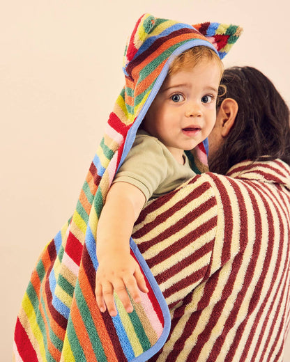 Butterfly Stripe Kids Hooded Towel: Baby