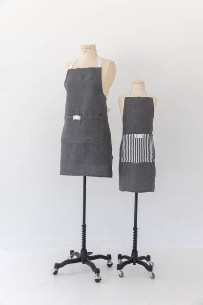 Keepsake Jar Linen Child Apron Pewter