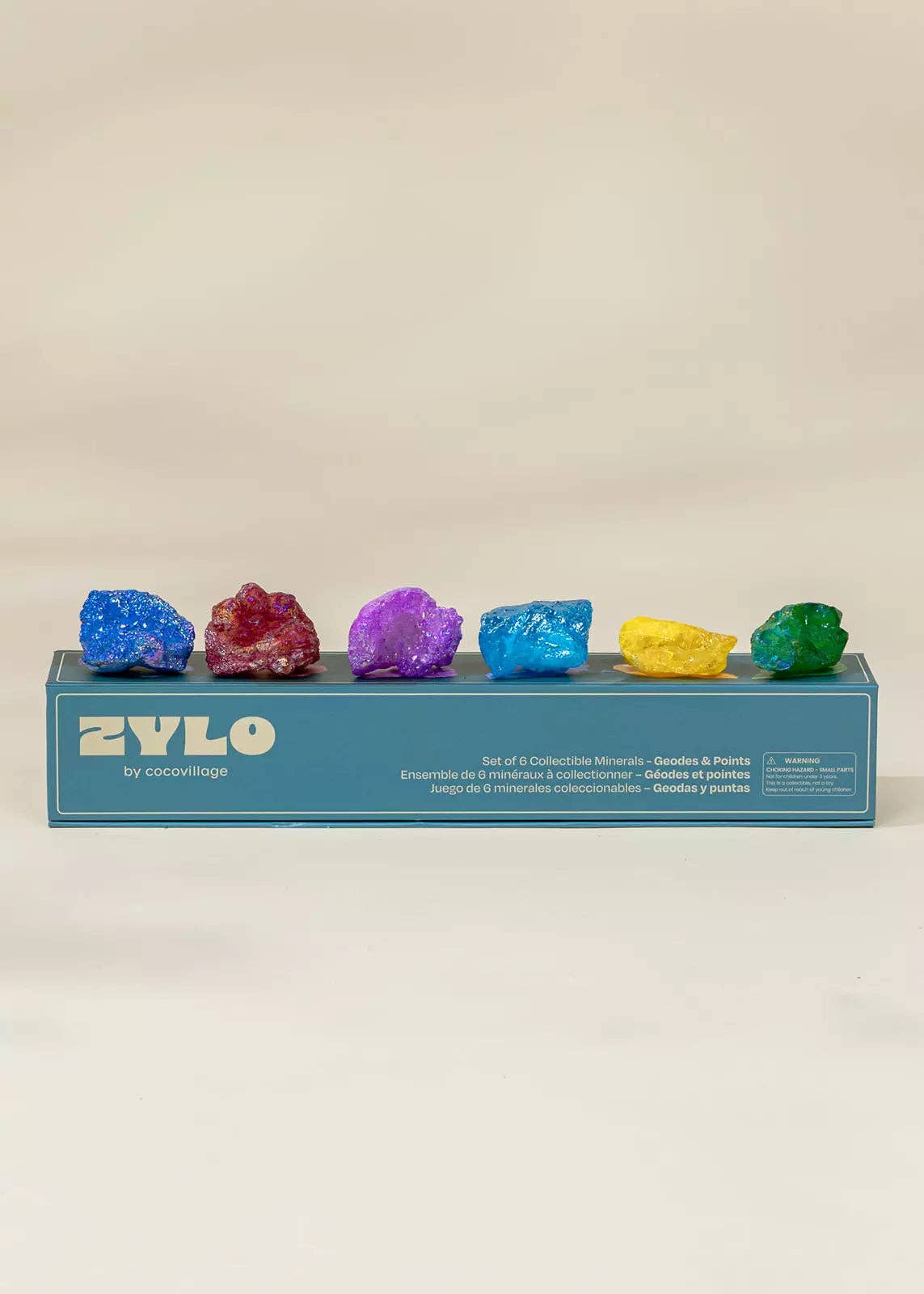 Set of 6 Collectible Minerals - Geodes & Points