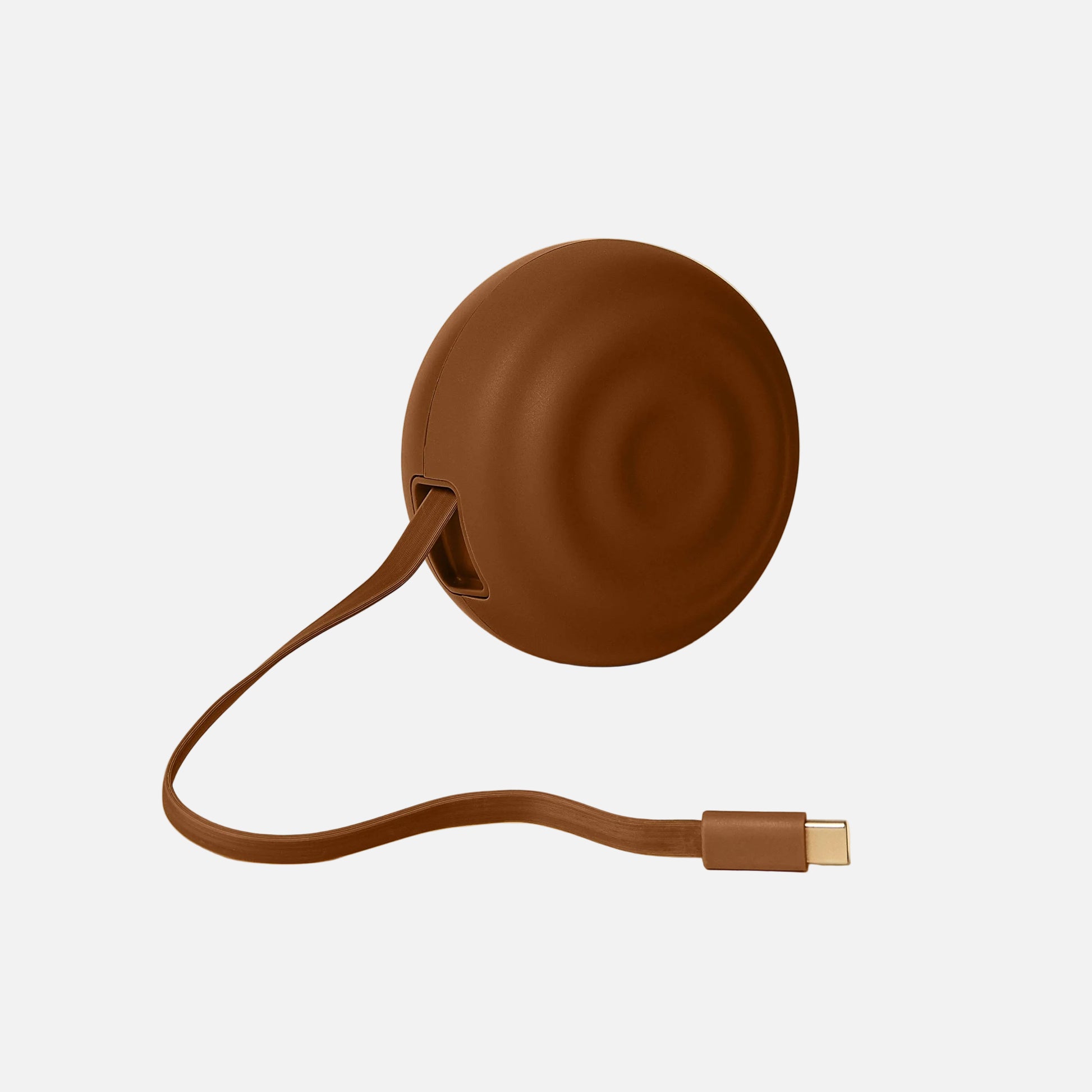 chocolate brown phone charger with retractable cord
