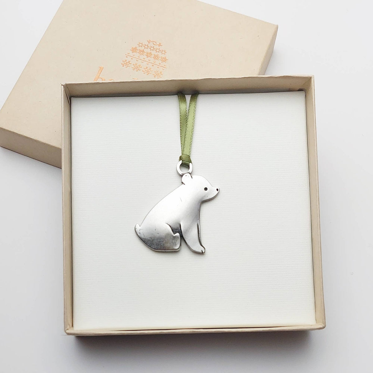 Artist Made Baby Bear Holiday Ornament - Made in USA
