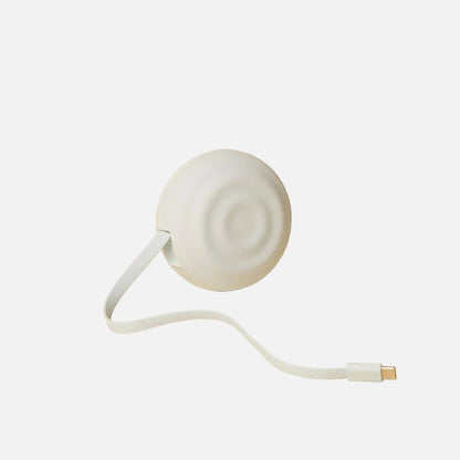 white phone charger with retractable cord