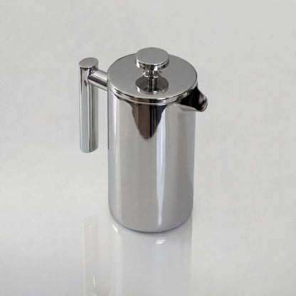 Mirror-finish stainless steel French press