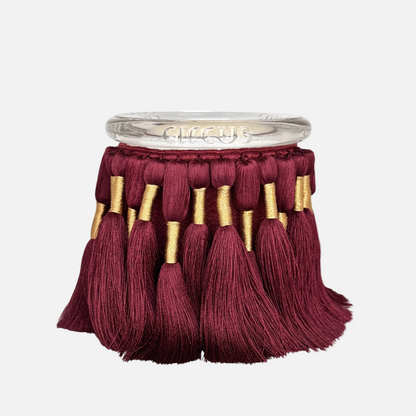 Fuzzed candle in Burgundy by Circus