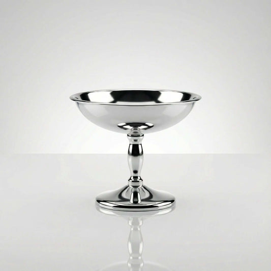 Elegant Dessert Cup, stemmed stainless steel coupe, mirror finish