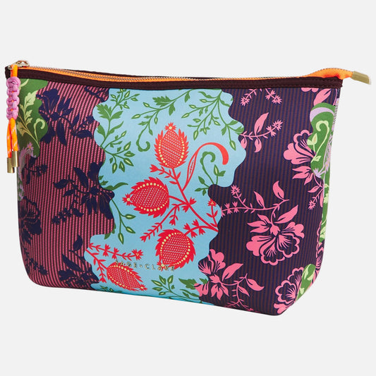 floral makeup bag front view zipped