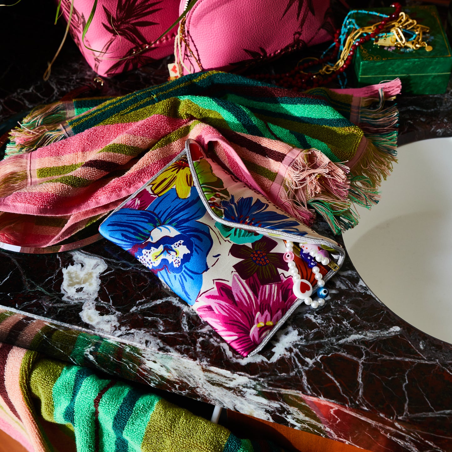 Ines Silk Pouch - Precelain