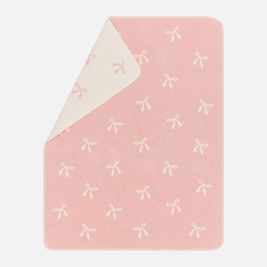 Juwel baby blanket with bows allover in pink